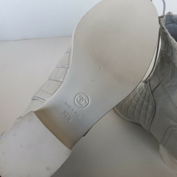 Chanel Crumpled Calfskin Cap Toe Short Boots - Picture 8 of 8